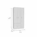 Closet Místico Blanco 90x180cm con 2 Cajones con 3 Entrepaños - Closets | Bylmo