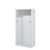 Mueble Auxiliar Blanco 76x155cm con Cuatro Entrepaños y Cinco Compartimientos - Muebles Organizadores | Bylmo
