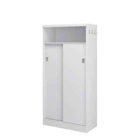 Mueble Auxiliar Blanco 76x155cm con Cuatro Entrepaños y Cinco Compartimientos - Muebles Organizadores | Bylmo