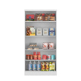 Mueble Auxiliar Blanco 76x155cm con Cuatro Entrepaños y Cinco Compartimientos - Muebles Organizadores | Bylmo