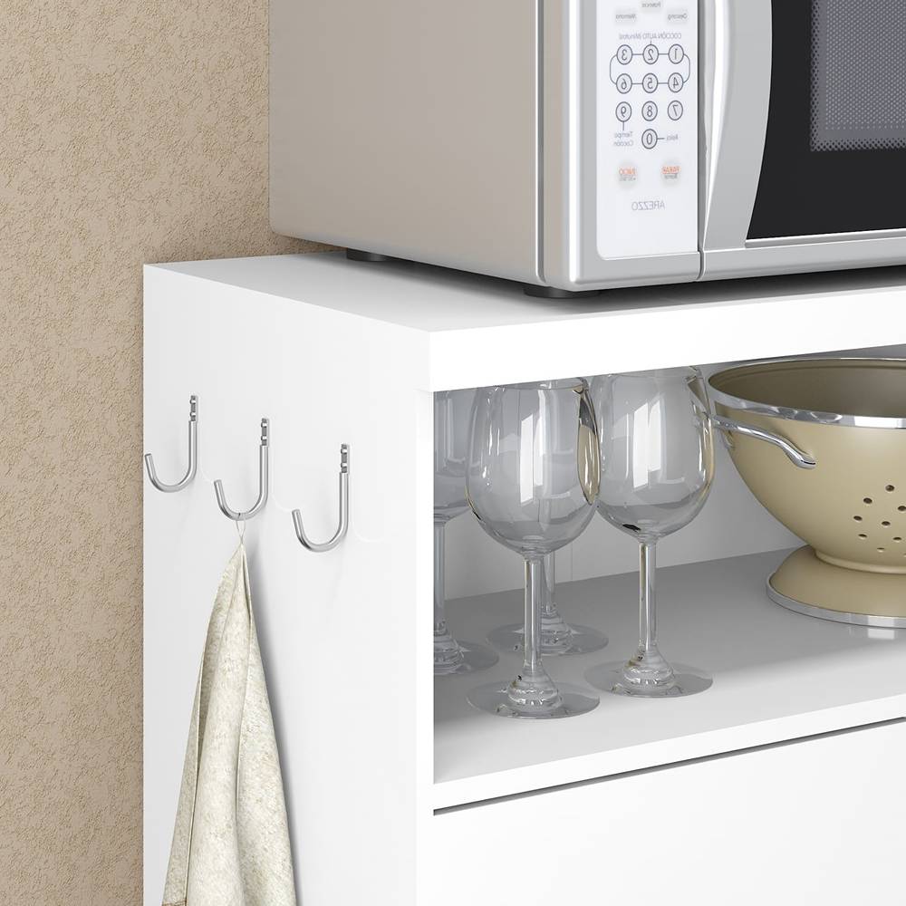 Mueble Auxiliar Blanco 76x155cm con Cuatro Entrepaños y Cinco Compartimientos - Muebles Organizadores | Bylmo