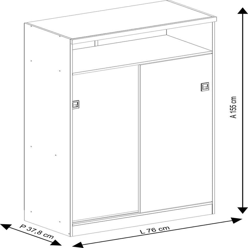 Mueble Auxiliar Felix Blanco 76 cm con Dos Puertas