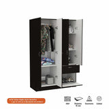 Closet Nara Wengue 109 cm con Cinco Puertas y Un Cajón - Closets | Bylmo