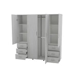 Closet Tolix Gris Claro 181 cm con Cuatro Puertas y Seis Cajones