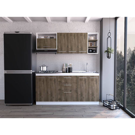 Cocina Osaka Bellota y Blanco 180 cm - Cocinas | Bylmo