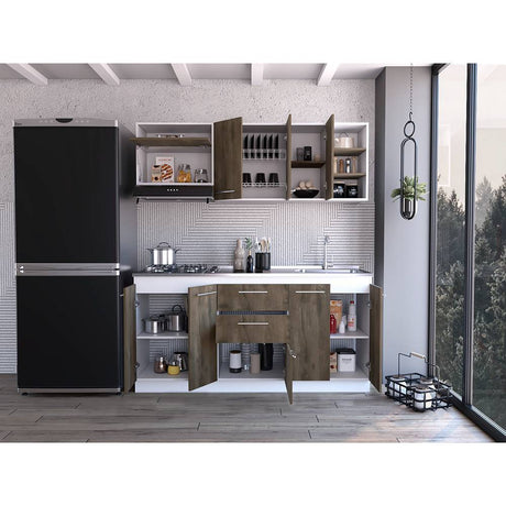 Cocina Osaka Bellota y Blanco 180 cm - Cocinas | Bylmo