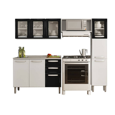 Cocina Evidence Negro 105x52,5cm con Meson de Acero Al Carbon y con Pozuelo para lado Centro - Cocinas | Bylmo