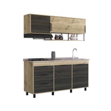 Cocina Integral Duna 180x188cm con Meson de Acero Inoxidable y con Pozuelo para lado Derecha - Cocinas | Bylmo