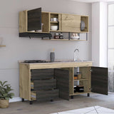 Cocina Integral Duna 180x188cm con Meson de Acero Inoxidable y con Pozuelo para lado Derecha - Cocinas | Bylmo