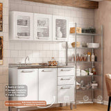 Cocina Integral Gourmet Blanco 120 cm Izquierda con Mesón - Cocinas | Bylmo