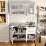 Cocina Integral Gourmet Blanco 120 cm Izquierda con Mesón - Cocinas | Bylmo