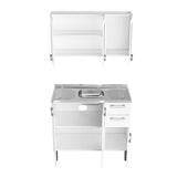 Cocina Integral Gourmet Blanco 120 cm Izquierda con Mesón - Cocinas | Bylmo