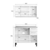 Cocina Integral Gourmet Blanco 120 cm Izquierda con Mesón - Cocinas | Bylmo