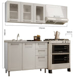 Cocina Integral Multipla Blanco 165 cm Izquierda con Mesón - Cocinas | Bylmo