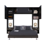 Combo Cama y Mesa de Noche Alcala Wengue 244x200cm para Colchón Doble 140 X 190 Cm - Camas | Bylmo