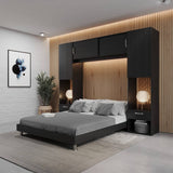 Combo Cama y Mesa de Noche Alcala Wengue 244x200cm para Colchón Doble 140 X 190 Cm - Camas | Bylmo