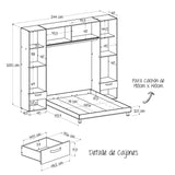 Combo Cama y Mesa de Noche Alcala Wengue 244x200cm para Colchón Doble 140 X 190 Cm - Camas | Bylmo