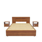 Combo Cama y Mesas de Noche Caramelo 151x82cm para Colchón Doble 140 X 190 Cm con Cabecero - Camas | Bylmo