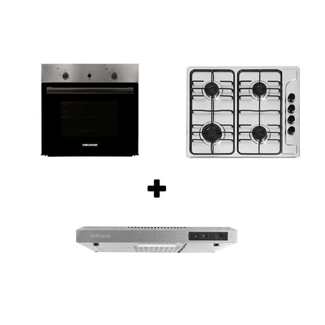 Combo Campana + Horno + Estufa a Gas Acero 60 cm Versátil - Combo | Bylmo
