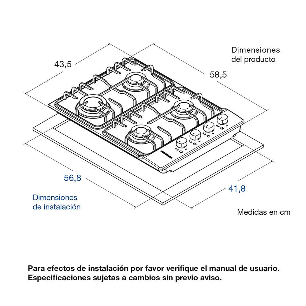 Combo Campana + Horno + Estufa a Gas Acero 60 cm Versátil - Combo | Bylmo