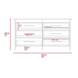 Cómoda HMS Ceniza 149.5x80.6cm De Tres Hileras con Tres Cajones - Cajoneras y Comodas | Bylmo