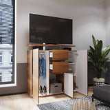 Cómoda Saur Caramelo 120 cm con Tres Puertas y Dos Cajones - Cajoneras | Bylmo