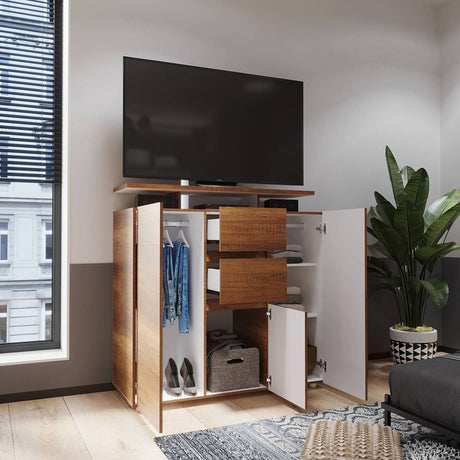 Cómoda Saur Caramelo 120 cm con Tres Puertas y Dos Cajones - Cajoneras | Bylmo