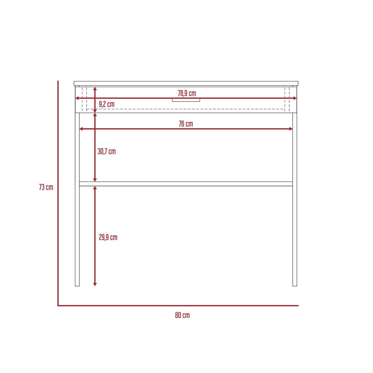 Escritorio 80C Wengue 80x73.6cm Con Un Cajón y con Organizador de Libros - Escritorios | Bylmo