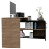 Escritorio en L Bilbao Miel 151.5x116.5cm sin Cajones y con Organizador de Libros - Escritorios y Archivadores | Bylmo