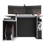 Escritorio Gamer Trinity Wengue y Blanco 120 cm Transformable - Escritorios y Archivadores | Bylmo