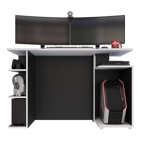 Escritorio Gamer Trinity Wengue y Blanco 120 cm Transformable - Escritorios y Archivadores | Bylmo