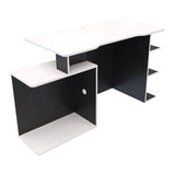 Escritorio Gamer Trinity Wengue y Blanco 120 cm Transformable - Escritorios y Archivadores | Bylmo
