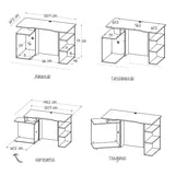Escritorio Gamer Trinity Wengue y Blanco 120 cm Transformable - Escritorios y Archivadores | Bylmo