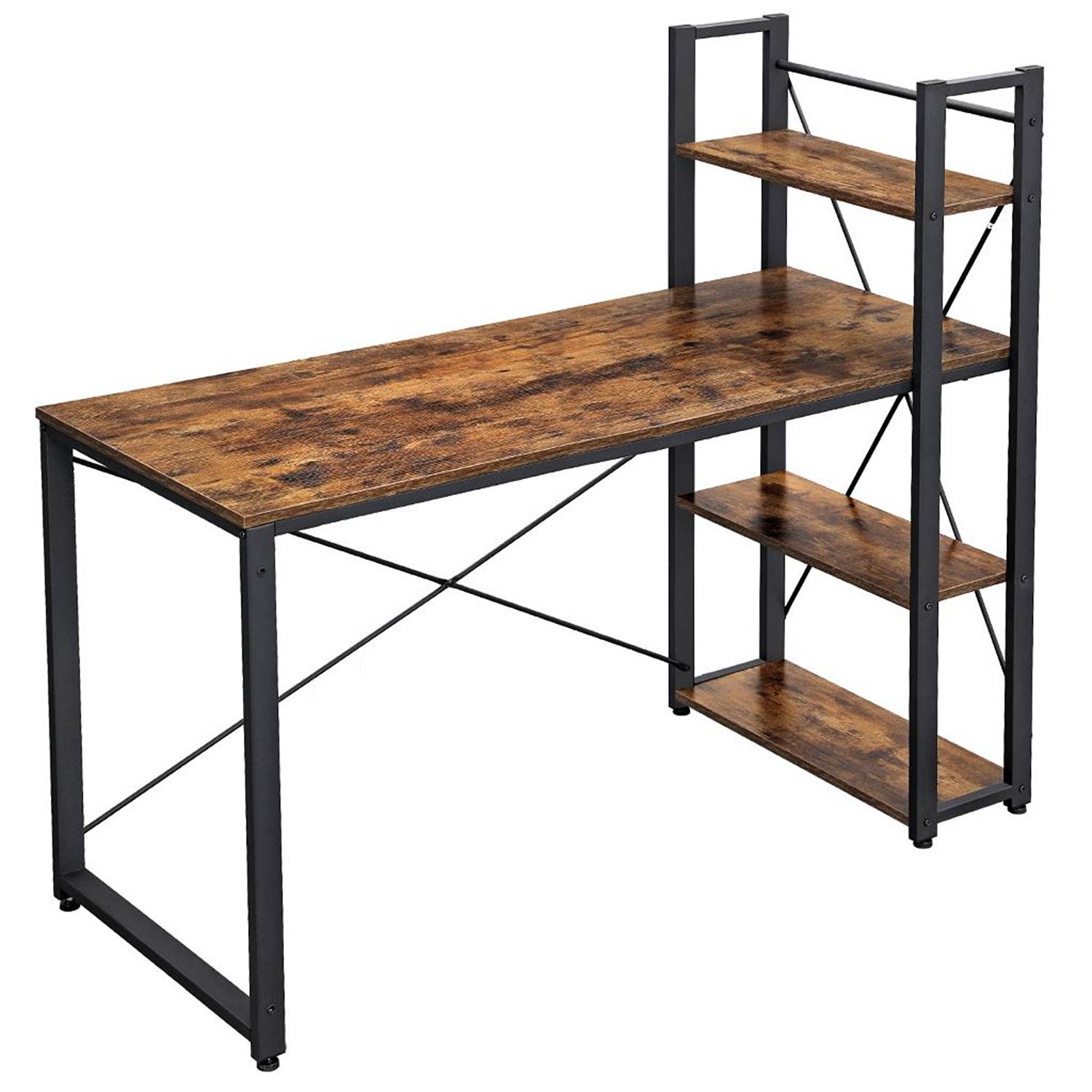 Escritorio Cafe y Rustico 130x60cm sin Cajones y con Organizador de Libros - Escritorios | Bylmo