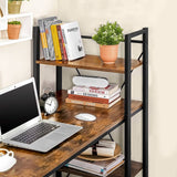 Escritorio Cafe y Rustico 130x60cm sin Cajones y con Organizador de Libros - Escritorios | Bylmo