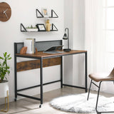 Escritorio Dinor Café Rústico y Negro 120 cm Minimalista - Escritorios | Bylmo