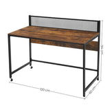 Escritorio Dinor Café Rústico y Negro 120 cm Minimalista - Escritorios | Bylmo