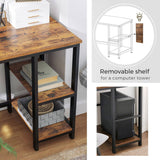 Escritorio en L Tulum Café Rústico y Negro 138 cm con Entrepaños - Escritorios | Bylmo