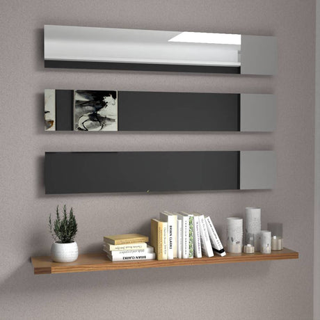 Set x 3 Espejos Atenas Plateado 120x20cm Rectangular sin Marco - Espejos Decorativos | Bylmo