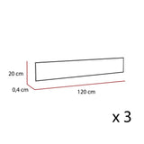 Set x 3 Espejos Atenas Plateado 120x20cm Rectangular sin Marco - Espejos Decorativos | Bylmo