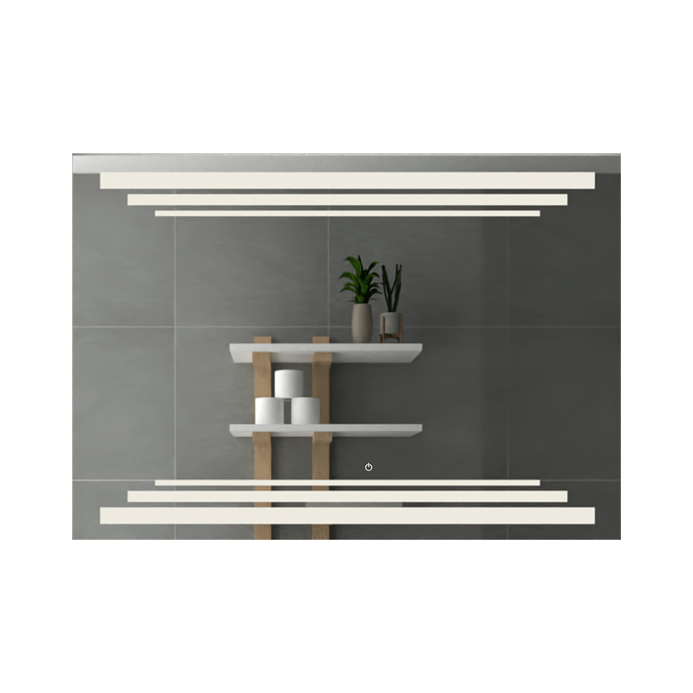 Espejo de Baño Led Touch Baru Plateado 100x70cm Rectangular con Sandblasting - Espejos de Baño | Bylmo