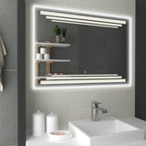 Espejo de Baño Led Touch Baru Plateado 100x70cm Rectangular con Sandblasting - Espejos de Baño | Bylmo
