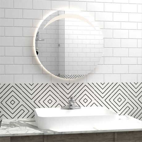 Espejo de Baño Bombay Plateado 45x45cm Redondo y con Iluminiación Led - Espejos Decorativos | Bylmo