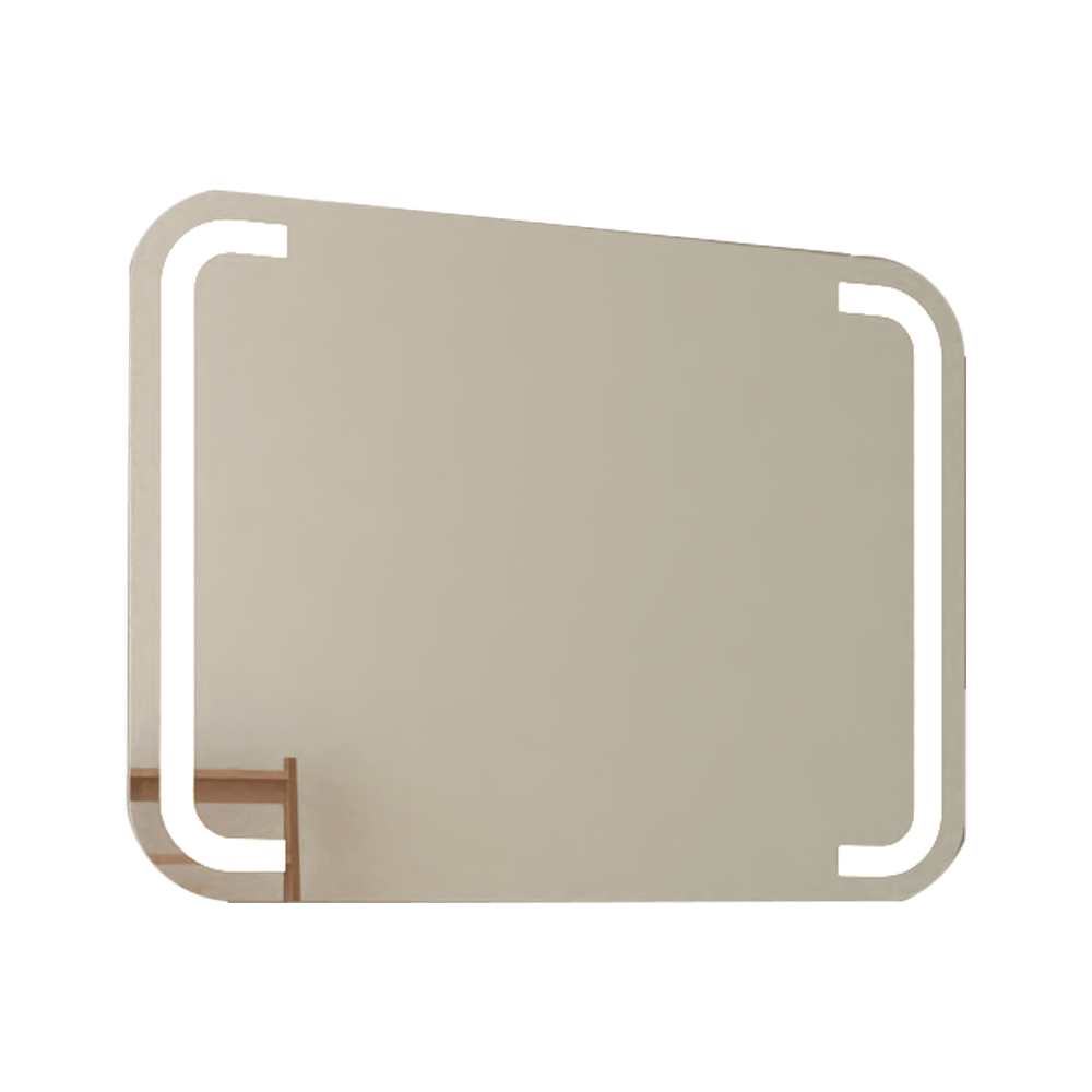 Espejo de Baño Led Brown Plateado 90x70cm Rectangular con Sandblasting - Espejos de Baño | Bylmo