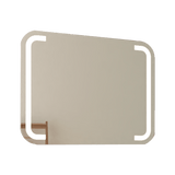Espejo de Baño Led Brown Plateado 90x70cm Rectangular con Sandblasting - Espejos de Baño | Bylmo