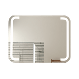 Espejo de Baño Led Brown Plateado 90x70cm Rectangular con Sandblasting - Espejos de Baño | Bylmo