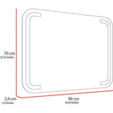 Espejo de Baño Led Brown Plateado 90x70cm Rectangular con Sandblasting - Espejos de Baño | Bylmo