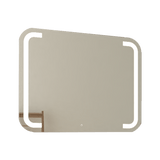 Espejo de Baño Led Touch Brown Plateado 90x70cm Rectangular con Sandblasting - Espejos de Baño | Bylmo