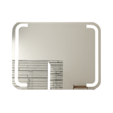 Espejo de Baño Led Touch Brown Plateado 90x70cm Rectangular con Sandblasting - Espejos de Baño | Bylmo