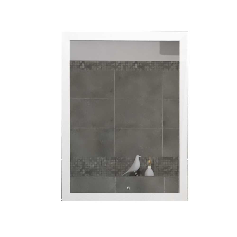 Espejo de Baño Catania Plateado 60x60cm Rectangular y con Iluminiación Led Touch - Espejos Decorativos | Bylmo
